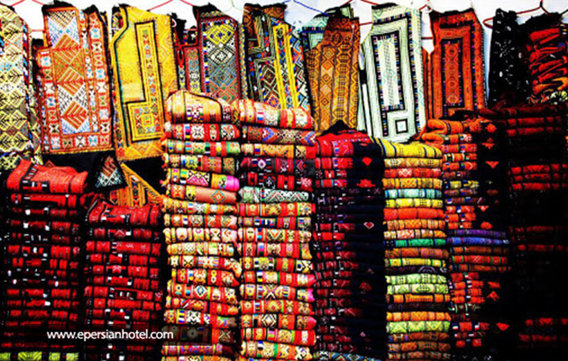 فرش های رنگی بازار بلوچ های مشهد