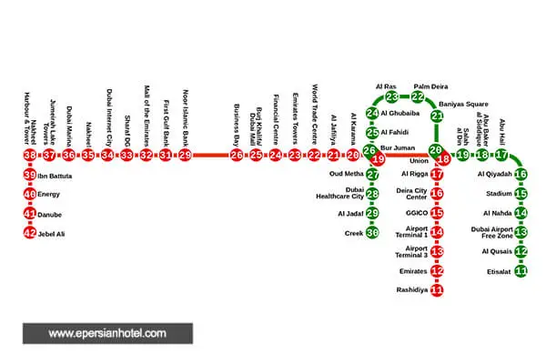 نقشه مترو دبی