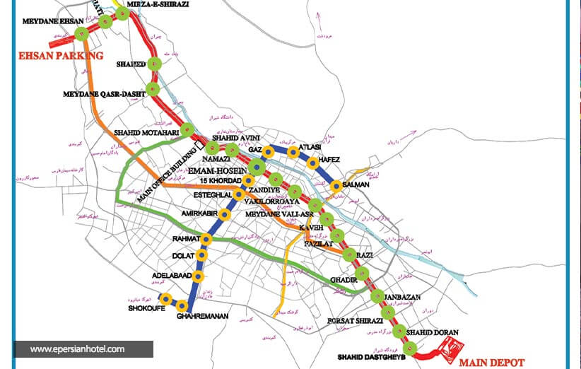 نقشه مترو شیراز