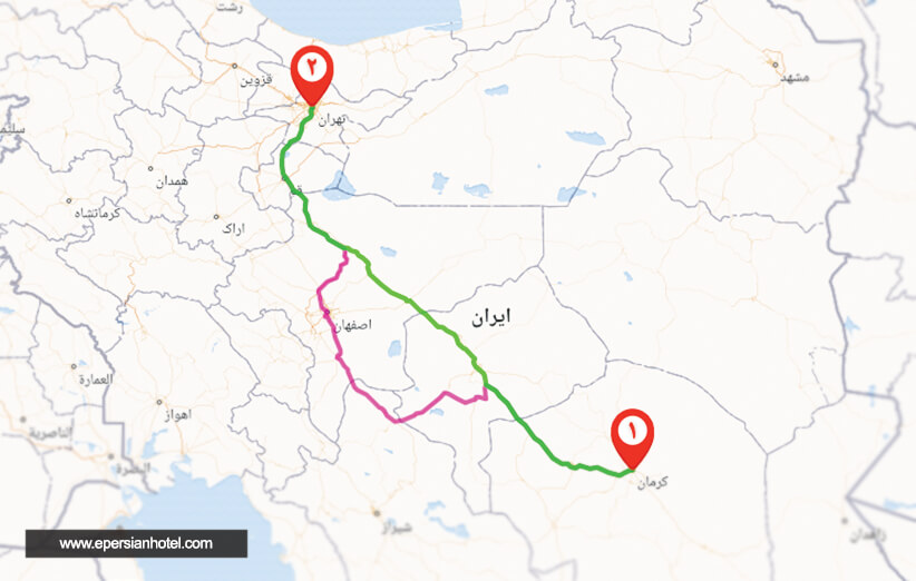 فاصله تهران تا دیگر شهرها