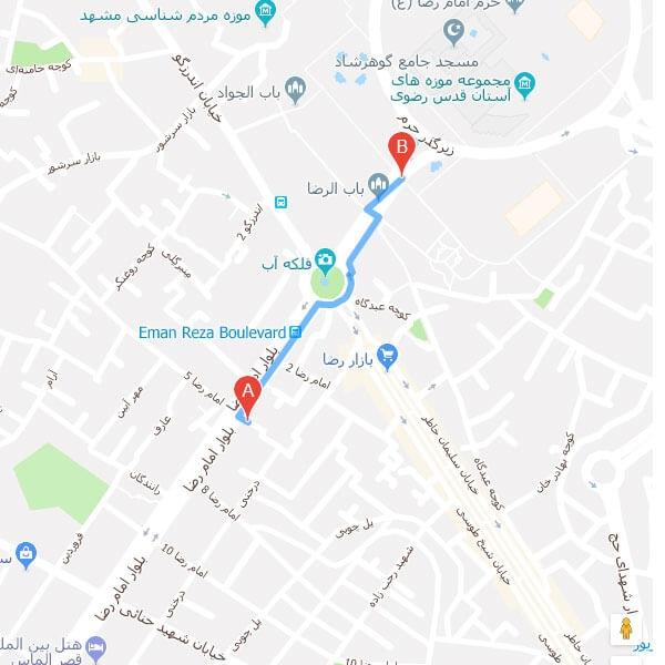تصویر نقشه هتل جواهری مشهد