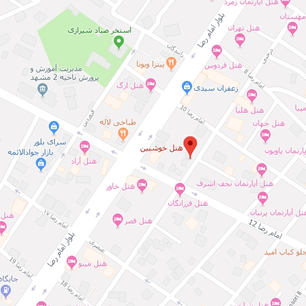 تصویر نقشه هتل آپارتمان خوش بین مشهد