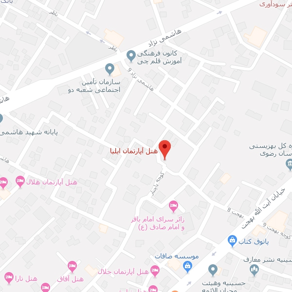 تصویر نقشه هتل آپارتمان ایلیا مشهد