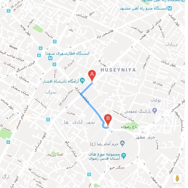 تصویر نقشه هتل کوه نور مشهد