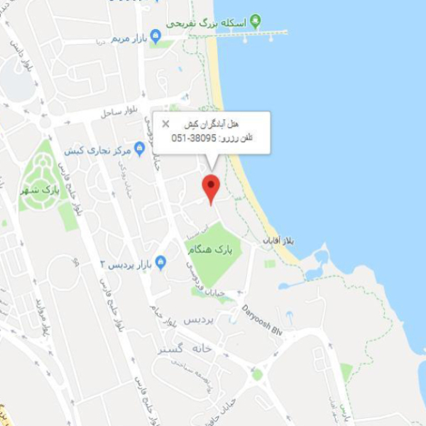 نقشه هتل آبادگران کیش