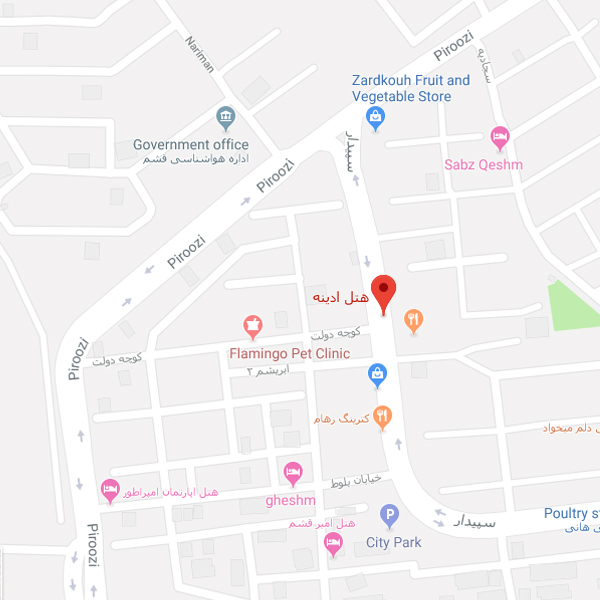 نقشه هتل آپارتمان آدینه قشم