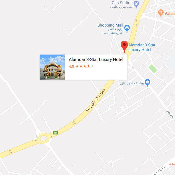 تصویر نقشه هتل علمدار یزد