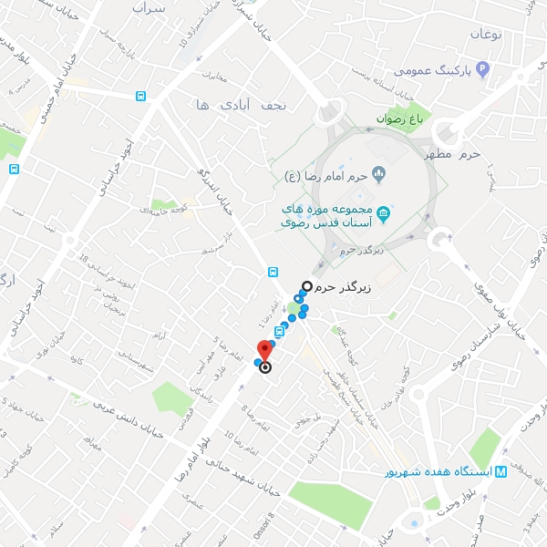 تصویر نقشه هتل الماس مشهد