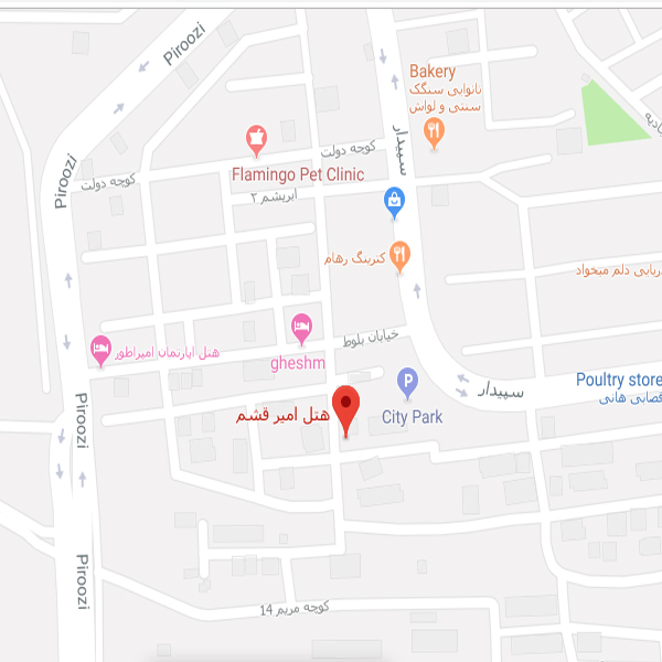 نقشه هتل امیر قشم