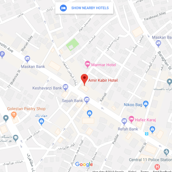 نقشه هتل امیرکبیر کرج