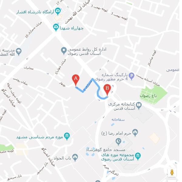 تصویر نقشه هتل امیر کبیر مشهد