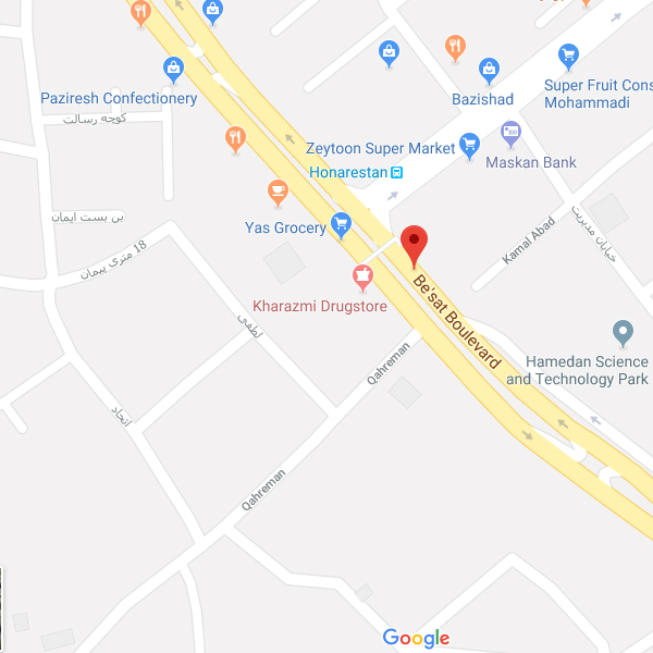 نقشه هتل بین المللی امیران همدان