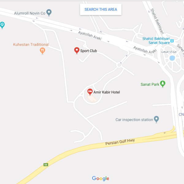نقشه هتل امیر کبیر اراک