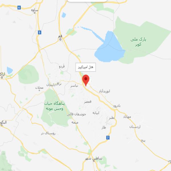 نقشه هتل امیرکبیر کاشان