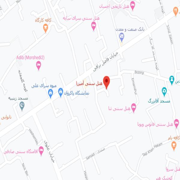 نقشه هتل اقامتگاه سنتی آمیرزا کاشان
