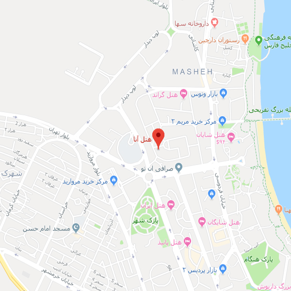 نقشه هتل آنا کیش