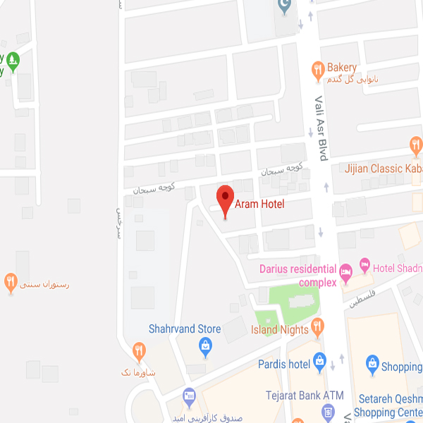نقشه هتل آرام قشم