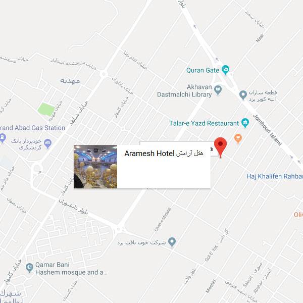 نقشه هتل آرامش (خاتم سابق) یزد