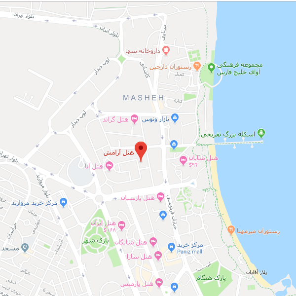 نقشه هتل آرامش کیش