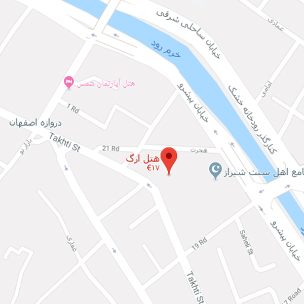 نقشه هتل ارگ شیراز