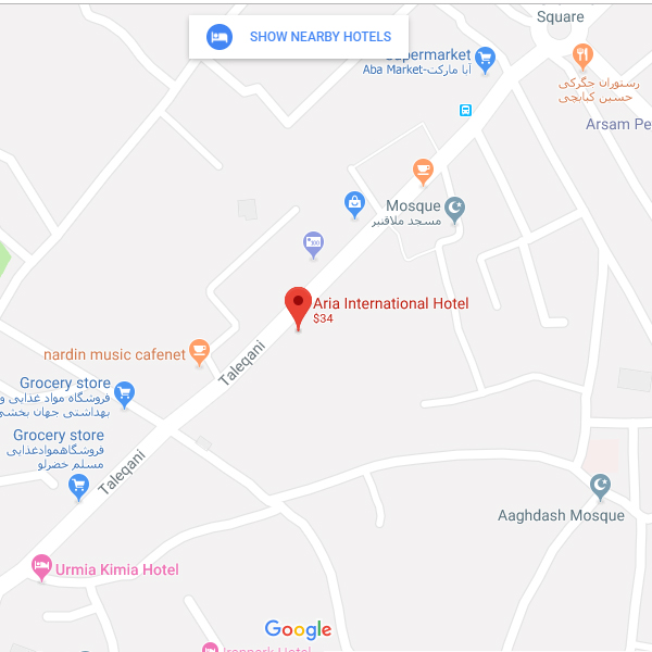 تصویر نقشه هتل آریا ارومیه
