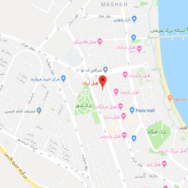 نقشه هتل آریان کیش
