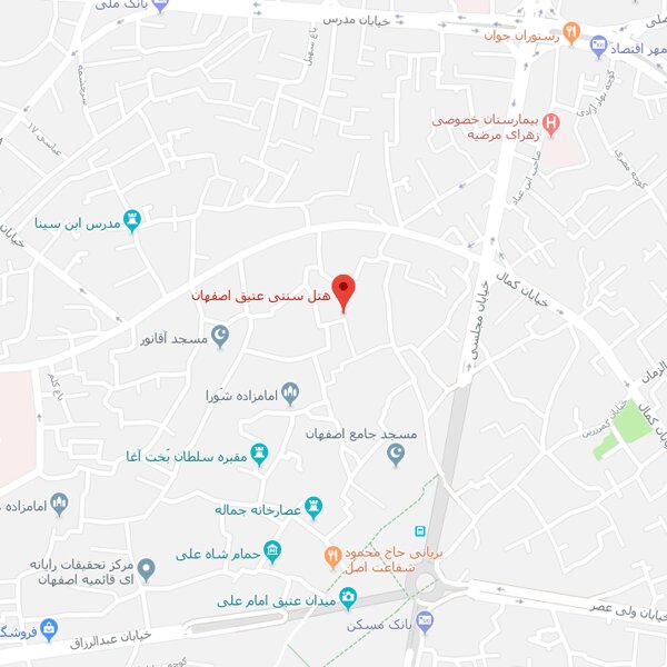 نقشه هتل عتیق اصفهان