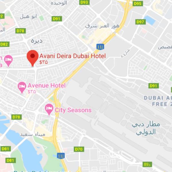 نقشه هتل آوانی دیره دبی