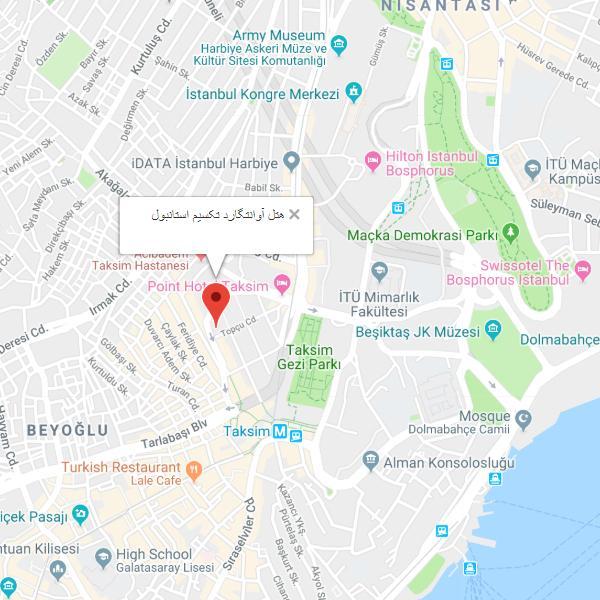 نقشه هتل آوانتگارد تکسیم استانبول