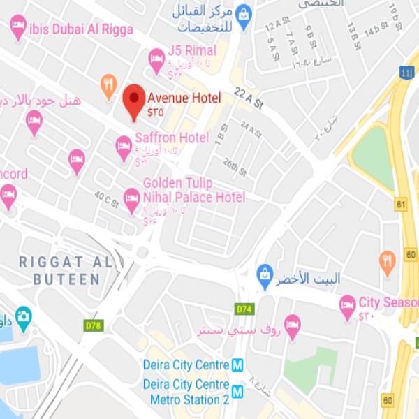 نقشه هتل اونیو دبی