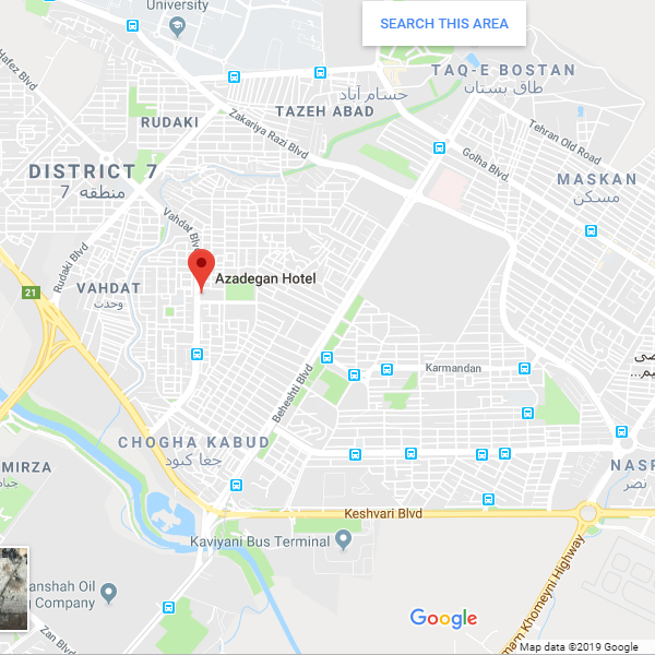 نقشه هتل آزادگان کرمانشاه