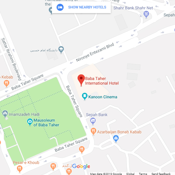 نقشه هتل بابا طاهر همدان