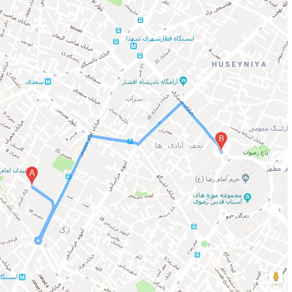 تصویر نقشه هتل آپارتمان باختر مشهد