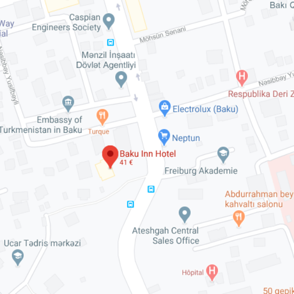 نقشه هتل باکو این باکو