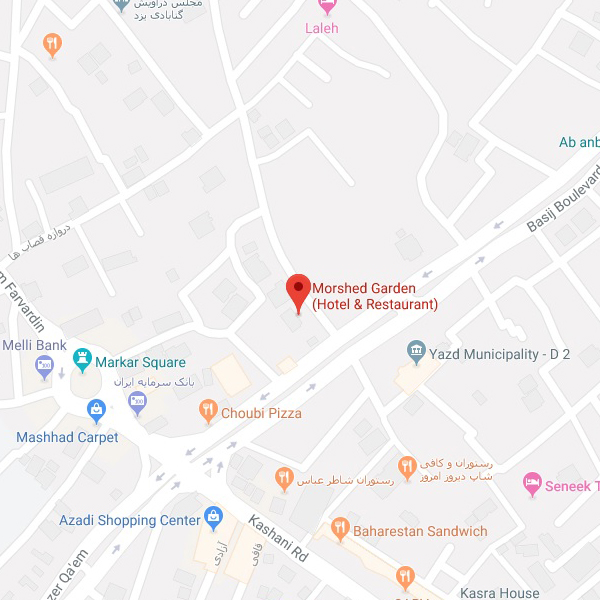 نقشه هتل باغ مرشد یزد