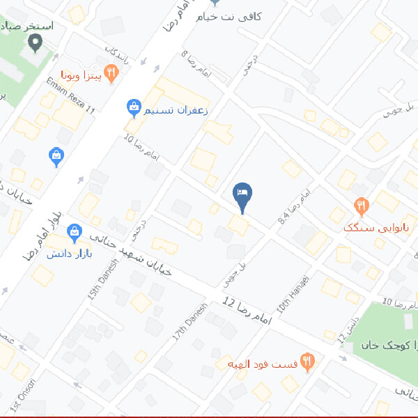 نقشه هتل آپارتمان برین مشهد