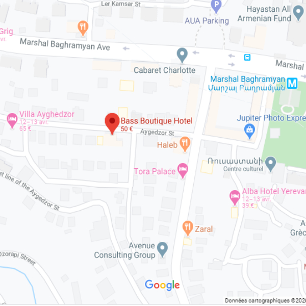 نقشه هتل باس بوتیک ایروان