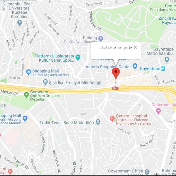 نقشه هتل بیز جواهر استانبول