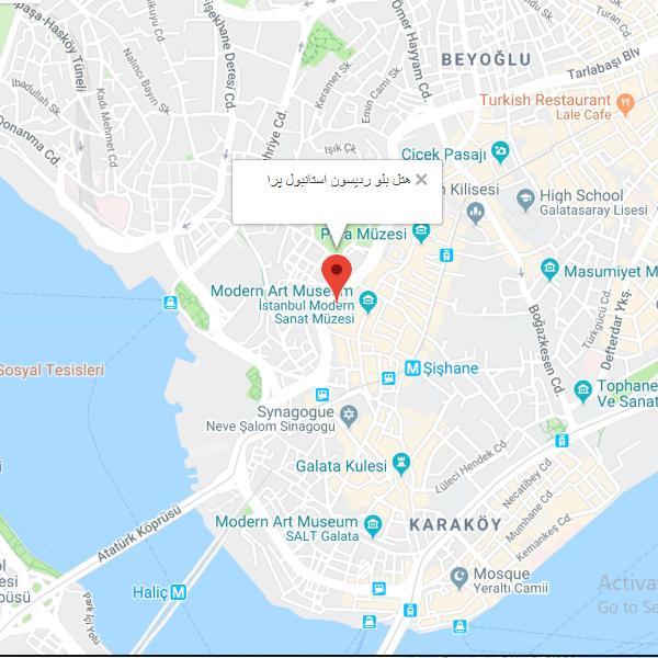 نقشه هتل رادیسون بلو پرا استانبول