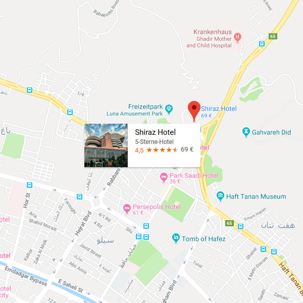 نقشه هتل بزرگ شیراز