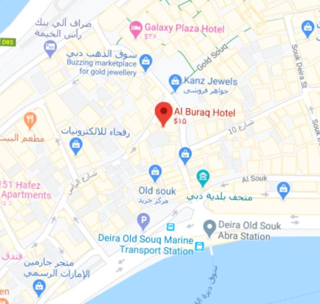 نقشه هتل براق بای جمز استون دبی