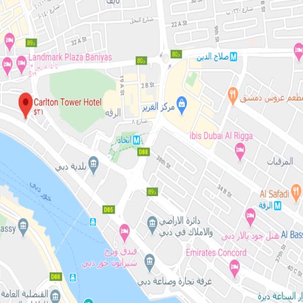 نقشه هتل کارلتون تاور دبی