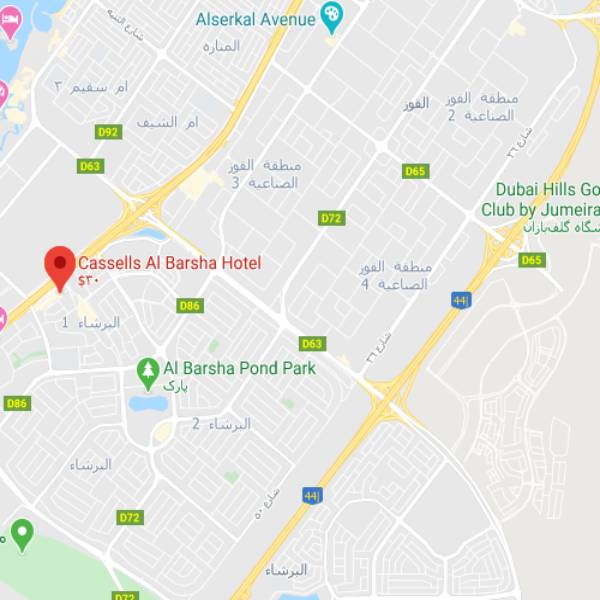 نقشه هتل کاسیلز البرشا دبی