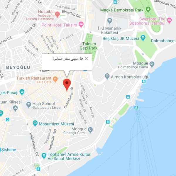 نقشه هتل سیتی سنتر استانبول