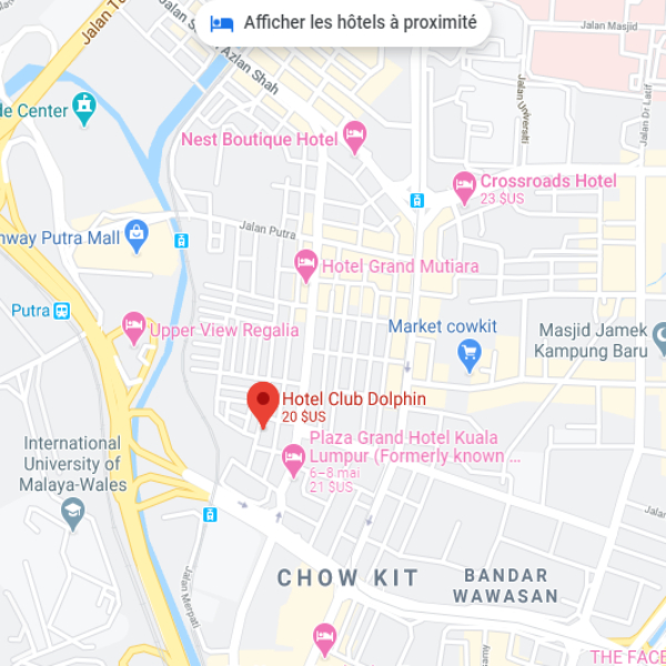 نقشه هتل کلاب دلفین کوالالامپور