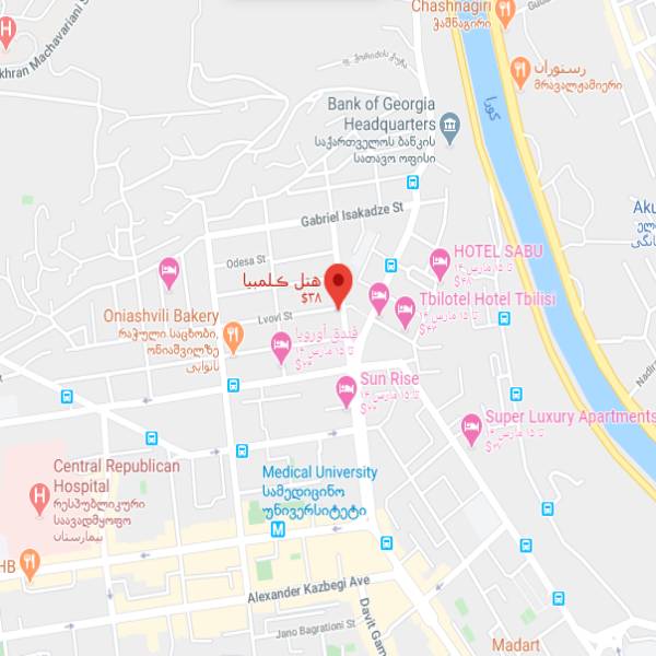 نقشه هتل کلمبی تفلیس