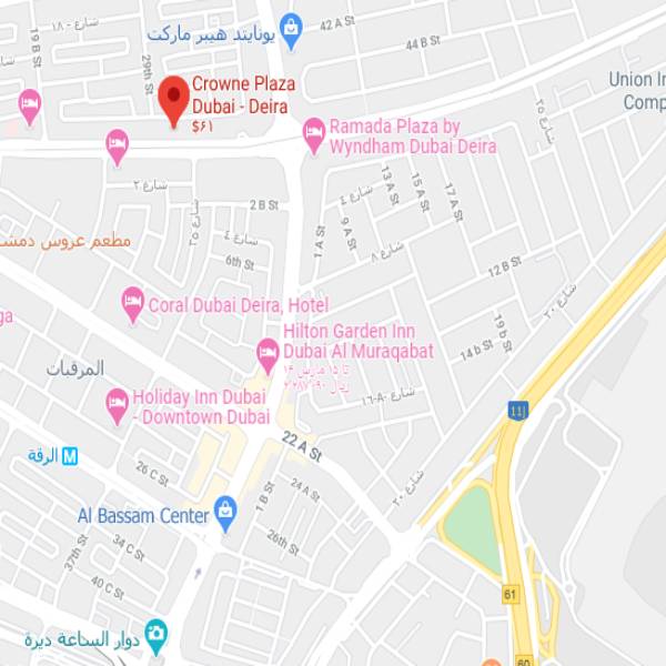 نقشه هتل کرون پلازا دیره دبی