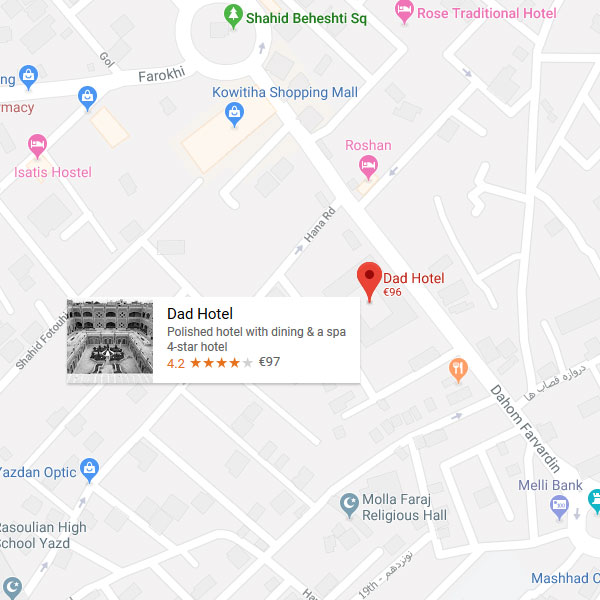 تصویر نقشه هتل داد یزد