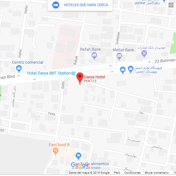 نقشه هتل دریا تبریز