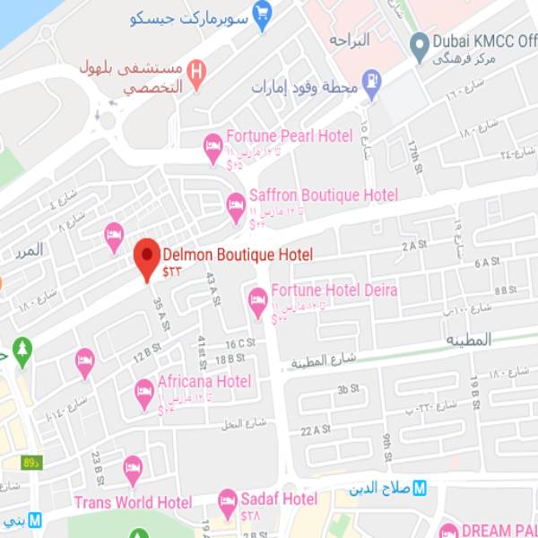 نقشه هتل دلمون بوتیک دبی